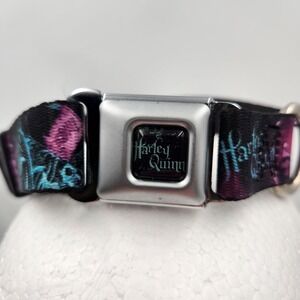 Buckle-Down Pet Collar Unisex M Black Harley Quinn Seatbelt Buckle DC Comics